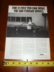 1972 FIAT THE CAR FERRARI DRIVES ORIGINAL AD - Picture 1 of 6