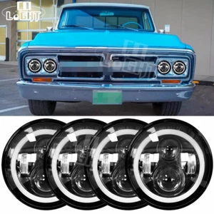 4PCS 5.75" 5-3/4" Round Led Headlights for GMC C15/C1500 Pickup C2500 Suburban - Picture 1 of 14