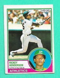 (1) RICKEY HENDERSON 1983 O-PEE-CHEE # 180 ATHLETICS VG CARD (W6096)  
