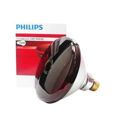 Philips Infrared Physiotherapy 150W 230V PAR38E IR RE E27 Heat Light Lamp Bulb - Image 1 of 4