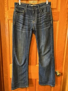 Pantalones de mezclilla azul Y72 BKE con hebilla carter pierna recta para hombre 30 - Imagen 1 de 5