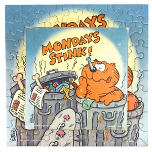 Vintage 1985 Springbok Mini Puzzle Heathcliff MONDAYS STINK! 70 Pc Complete - Picture 1 of 8