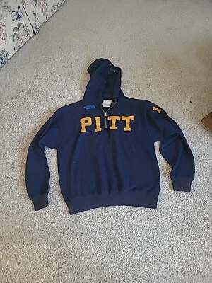 Bom Pulôver com Capuz Vintage Anos 1940 Anos 50 Champion Knitwear Pitt Tamanho M 1/4 Zíper - Imagem 1 de 4