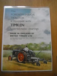 1957 Fordson Major - (Timken Lager) Traktor Werbung (laminierte Fotokopie) - Bild 1 von 1