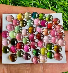 5MM Natural Multi Tourmaline Round Cabochons Loose Gemstone 50Pcs Lot #N37 - Picture 1 of 5