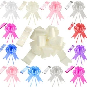 TtS Wedding Car Decoration Kit 7m Poly Ribbon & 3 Large Bows and 7 Metres Ribbon - Picture 1 of 22