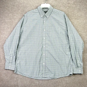 Eddie Bauer Shirt Mens XL Relaxed Fit Blue Green Plaid Wrinkle Free Long Sleeve - Picture 1 of 11