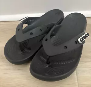 Crocs Unisex Men's and Women's Classic Flip Flops, Black M(5) W(7) - Picture 1 of 13