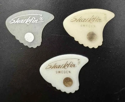 Lot of 3 Vintage & Rare SHARKFIN Sweden Guitar Picks Over 40 Years Old - Image 1 of 3