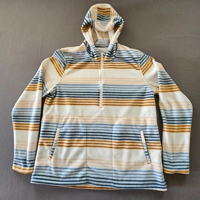 O'Neill Fleece Hoodie Women M Half Zip Striped Y2K BOHO Retro Beach Style Pocket - Image 1 of 4