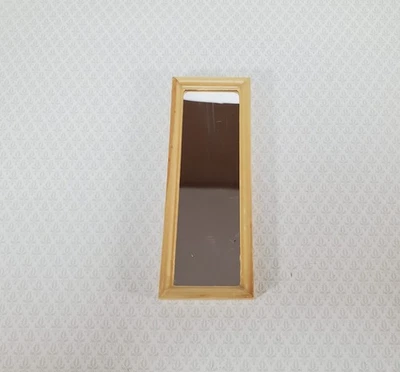 Dollhouse Mirror Full Length Dressing Wood Frame Modern 1:12 Scale Light Oak - Image 1 of 4