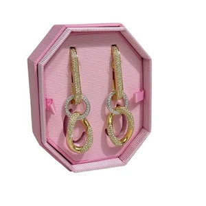 Swarovski Dextera drop earrings White, Gold-tone plated New - Picture 1 of 8