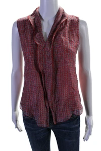 Armani Collezioni Womens Textured Sleeveless V-neck Blouse Orange Size 4 - Picture 1 of 6