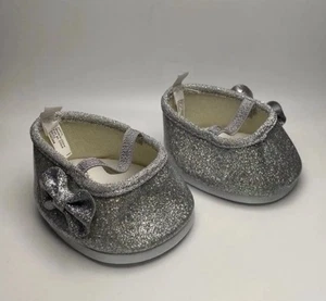 Build-A-Bear BABW Silver Sparkle Glitter Slippers Shoes Collectible Accessories - Picture 1 of 3