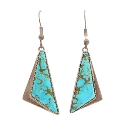 Pendientes colgantes vintage de plata de ley 925 SUROESTE azul turquesa EG13730 Foto 1 de 4