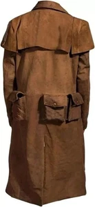 Men A7 Fallout Vegas NCR Veteran Ranger Cosplay No Logo Real Leather Trench Coat - Picture 1 of 7