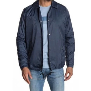 Slate & Stone Men's Nylon Snap Closure Mesh Lined Coach Jacket in Navy XL - Picture 1 of 5