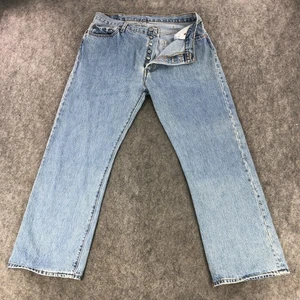 VTG Levis 501 Jeans Men 40x30 (Actual 36x30) Blue Straight Light Wash Button Fly - Picture 1 of 14