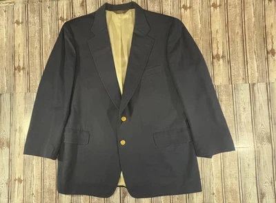 Paul Stuart Wool Gold Metal 2 Buttons Blazer Jacket sz 44 navy made Canada VTG - Image 1 of 4