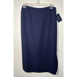 NWT Vintage Laura Scott Navy Blue Skirt Women's 18 - Picture 1 of 8