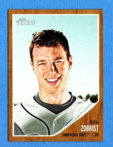 2011 Topps Heritage #4 Ben Zobrist Tampa Bay Rays - Picture 1 of 1