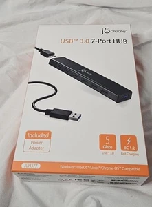 j5create 7-Port USB 3.0 Data Hub JUH377 New In Sealed Box - Picture 1 of 3