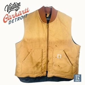 Gilet CARHARTT vintage anni 90 trapuntato marrone Union USA grunge Detroit foderato uomo XX-L - Foto 1 di 11