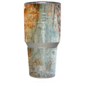Skin Decal for Yeti 30 oz Rambler Tumbler / Rusted Steel Metal Plate Grey - Picture 1 of 1