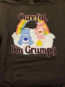 Care Bears Womens Careful I'm Grumpy Short Sleeve Tee Size Large Gray - Bild 1 von 1