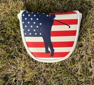 Copricapo mazza rosso, bianco e blu golfista americano chiusura magnetica - Foto 1 di 3