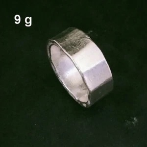 FINE SILVER RINGS SOLID HANDCRAFT FREE SIZE 9g RETRO MINIMAL THICK BAND R23834 - Picture 1 of 8