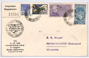 BRAZIL ZEPPELIN *HINDENBURG* FLIGHT Sieger Cover Air Mail 1936 APRIL Rio YV235 - Picture 1 of 12