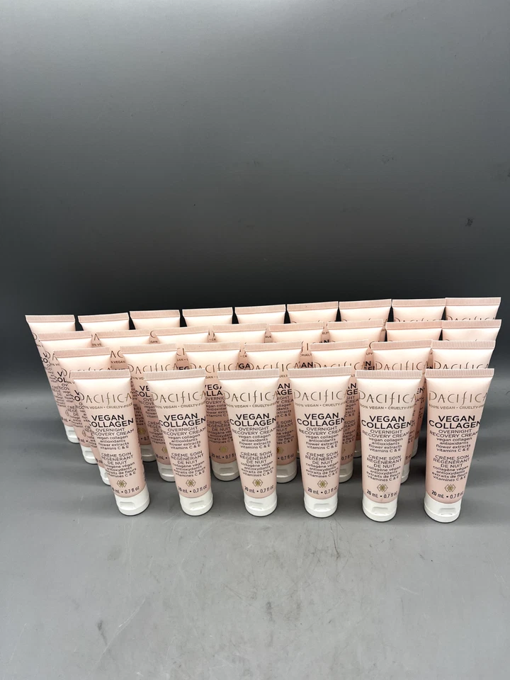 Pacifica Vegan Collagen Overnight Recovery Cream TRAVEL SIZE 0.7 fl oz ea 4 ct