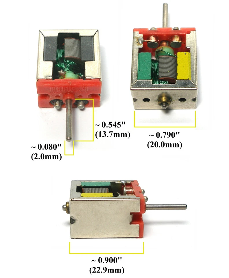 1 MABUCHI Japón vintage años 60 .545" eje largo .080" diámetro MOTOR CAJA BRAZO VERDE Foto 1 de 1