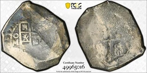 1715 Flotta Naufragio MESSICO Città del Messico Silver Cob 8 Reales 1714 J PCGS Fine Det - Foto 1 di 4