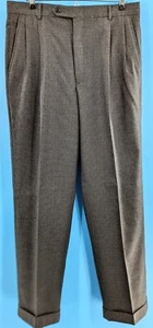 Nautica Mens 33x30 Grey with Blue/Black Houndstooth Pattern Wool Dress Pants VGC - Picture 1 of 9