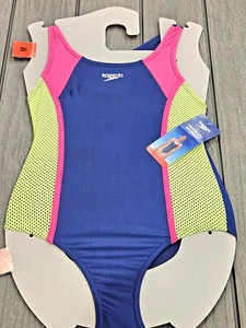 NWT SPEEDO GIRLS YOUTH 1PC SWIMSUIT Size 10/12 Medium - Picture 1 of 5