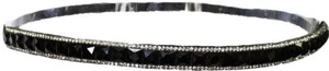 Mia verziertes Stirnband mit schwarzen quadratischen Strasssteinen + klaren Strasskanten - Bild 1 von 1