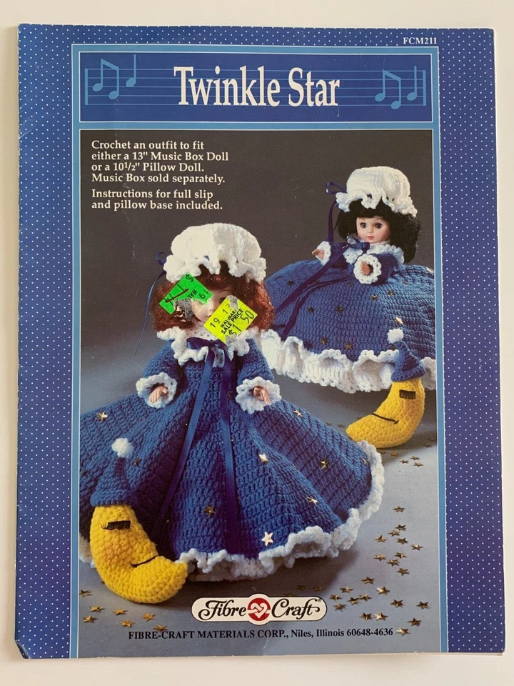 Fibre Craft Twinkle Star Crochet Pattern for Music Box or Pillow Doll - Image 1 of 1
