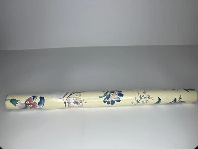 Waverly Wall Paper Double Roll Jacobean Yellow Floral Pastel #554007 27" X 27' - Image 1 of 4