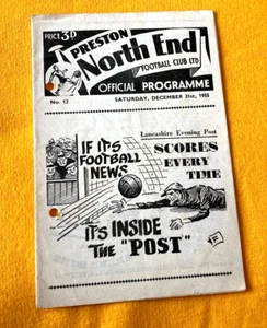 PRESTON NORTH END v Birmingham City_Div 1_1955/56_31.12.55_FREE postage (UK) - Picture 1 of 3