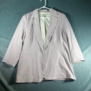 HM Mens Blazer Light Gray Long Sleeve Button Closure Pockets Size L Polyester - Picture 1 of 16