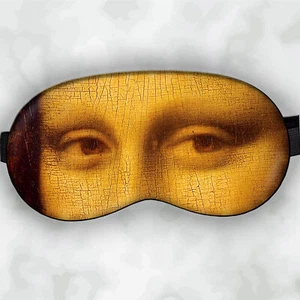 Máscara para dormir obras maestras Leonardo da Vinci mujeres con los ojos vendados (Mona Lisa, paquete de regalo) - Imagen 1 de 7