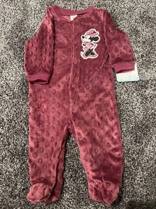 MINNIE MOUSE Footed Pajamas Sleeper 6/9 Months DISNEY - Picture 1 of 2