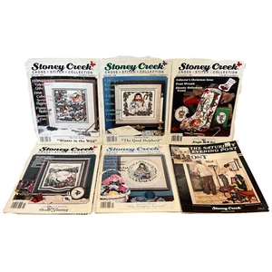 6 revistas vintage de punto de cruz de la colección Stoney Creek 1995 1996 1993 Rockwell - Imagen 1 de 13