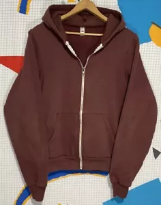 American Apparel F497 Hoodie Small Brown Zip Vintage Blank USA Made Y2K - Picture 1 of 10