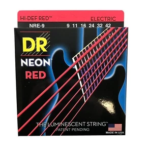 Cuerdas de guitarra DR eléctricas rojas neón 09-42 luz - Imagen 1 de 5