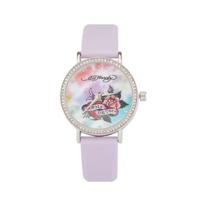 Ed Hardy Ladies Mul(Prt)/Lilac Plain Watch Analog - Picture 1 of 3