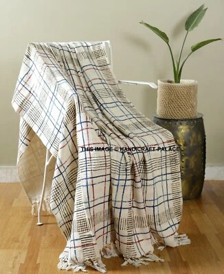 Hand Blockdruck Indien Dekoration Rustikal Boho Throw 100% Weich Baumwoll Decke - Bild 1 von 3