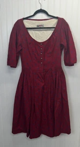 Vintage Alphorn Drindl Dress Sz 44 Oktoberfest - Picture 1 of 6